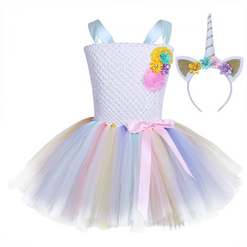  IEFiEL iEFiEL Girls Ballet Tutu Tulle Dress Birthday Party Costume Kids Princess Pageant Wedding Bridesmaid Dress