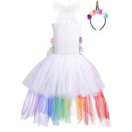 IEFiEL iEFiEL Kids Girls Princess Dress Fancy Costume Sleeveless Tutu Dress with Headband Cosplay Party Outfits Set