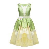 IEFiEL iEFiEL Girls Princess Dress up Costume The Frog Dress Fairy Tale Cosplay Halloween Party Ball Gown