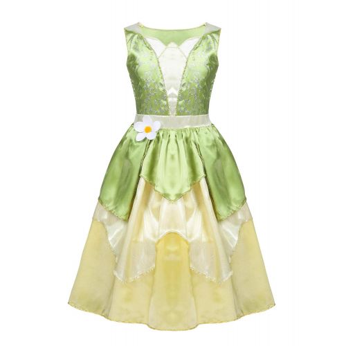  IEFiEL iEFiEL Girls Princess Dress up Costume The Frog Dress Fairy Tale Cosplay Halloween Party Ball Gown
