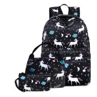 IEHOUSE Girls Backpacks for School Teens Backpack Set School Bookbag 14inch Laptop Travel Daypack (Dark Blue)