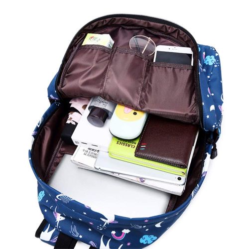  IEHOUSE Girls Backpacks for School Teens Backpack Set School Bookbag 14inch Laptop Travel Daypack (Dark Blue)