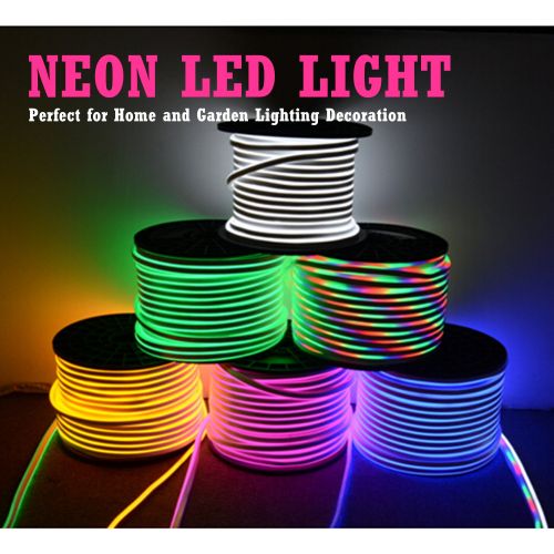  LED NEON Light, IEKOV AC 110-120V Flexible LED Neon Strip Lights, 120 LEDs/M, Waterproof 2835 SMD LED Rope Light + Controller Power Cord for Home Decoration (16.4ft/5m, Warm White