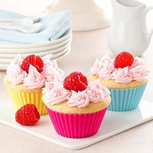  [아마존베스트]IELEK Silicone Cupcake Muffin Baking Cups Liners 36 Pack Reusable Non-Stick Cake Molds Sets