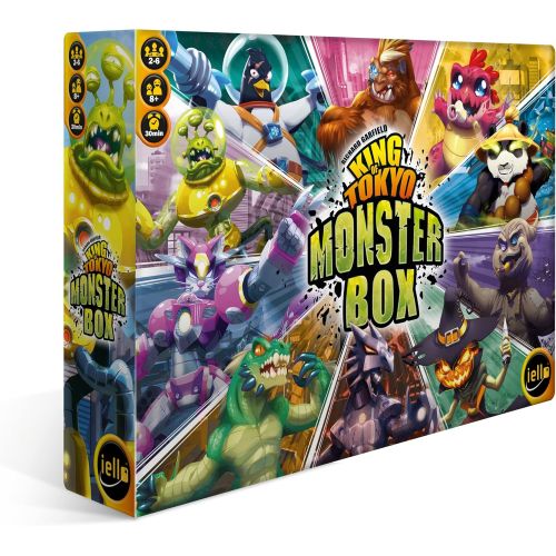  IELLO King of Tokyo Monster Box, Strategy Board Game, 2-6 Players, Ages 8+, 30 Minute Playing time, All King of Tokyo expansions Included