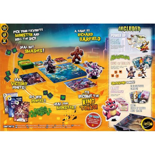  IELLO King of Tokyo Monster Box, Strategy Board Game, 2-6 Players, Ages 8+, 30 Minute Playing time, All King of Tokyo expansions Included