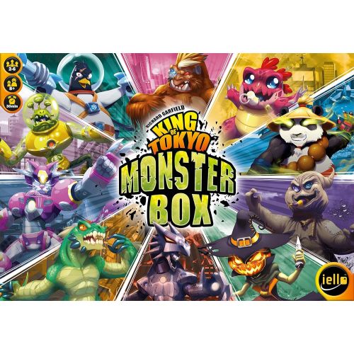  IELLO King of Tokyo Monster Box, Strategy Board Game, 2-6 Players, Ages 8+, 30 Minute Playing time, All King of Tokyo expansions Included