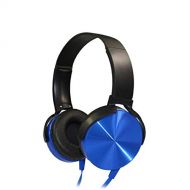 IEnkidu Wireless Bluetooth Bass Headband Headset Foldable Music Earphone with Mic (Blue)