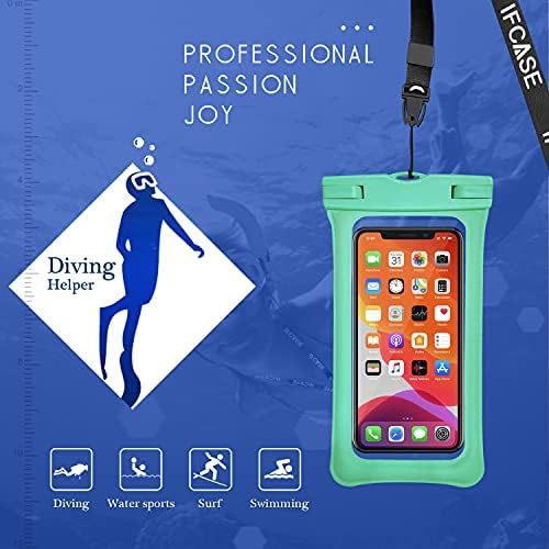  [아마존베스트]Universal Waterproof Case, IFCASE Floating TPU Phone Dry Bag Pouch for iPhone 12 Pro Max, 12 Mini, 11, 11 Pro Max, Xs Max, X XS XR, iPhone 6 7 8 Plus, Google Pixel 4 3a 3 2 XL (Bla