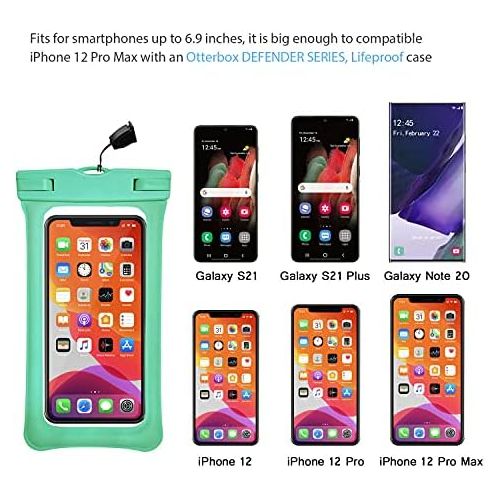  [아마존베스트]Universal Waterproof Case, IFCASE Floating TPU Phone Dry Bag Pouch for iPhone 12 Pro Max, 12 Mini, 11, 11 Pro Max, Xs Max, X XS XR, iPhone 6 7 8 Plus, Google Pixel 4 3a 3 2 XL (Bla