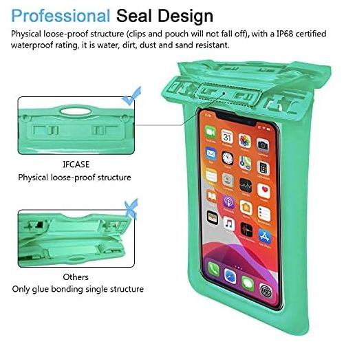  [아마존베스트]Universal Waterproof Case, IFCASE Floating TPU Phone Dry Bag Pouch for iPhone 12 Pro Max, 12 Mini, 11, 11 Pro Max, Xs Max, X XS XR, iPhone 6 7 8 Plus, Google Pixel 4 3a 3 2 XL (Bla