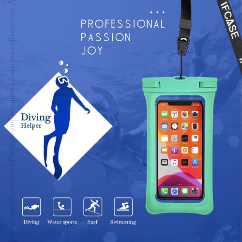  [아마존베스트]Universal Waterproof Case, IFCASE Floating TPU Phone Dry Bag Pouch for iPhone 12 Pro Max, 12 Mini, 11, 11 Pro Max, Xs Max, X XS XR, iPhone 6 7 8 Plus, Google Pixel 4 3a 3 2 XL (Bla