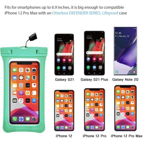  [아마존베스트]Universal Waterproof Case, IFCASE Floating TPU Phone Dry Bag Pouch for iPhone 12 Pro Max, 12 Mini, 11, 11 Pro Max, Xs Max, X XS XR, iPhone 6 7 8 Plus, Google Pixel 4 3a 3 2 XL (Bla