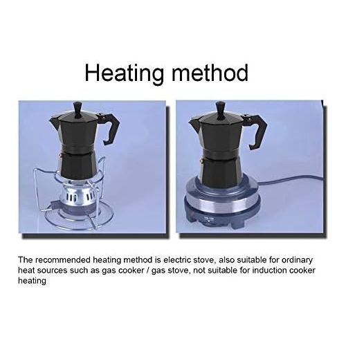  iFCOW Espresso Maker Pot Aluminum Coffee Maker Pot Moka Pot Kitchen Accessory for Home Office Coffee Shop Use 150ml 3Cup