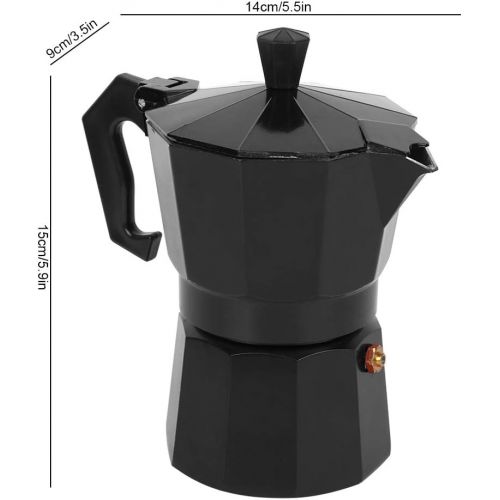  iFCOW Espresso Maker Pot Aluminum Coffee Maker Pot Moka Pot Kitchen Accessory for Home Office Coffee Shop Use 150ml 3Cup