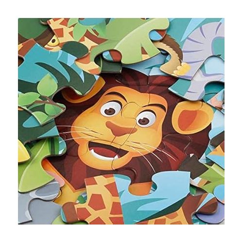  Jumbo Floor Puzzle for Kids Animal Jigsaw Large Puzzles 48 Piece Ages 3-6 for Toddler Children Learning Preschool Educational Development Toys 4-8 Years Old Birthday Gift for Boys and Girls