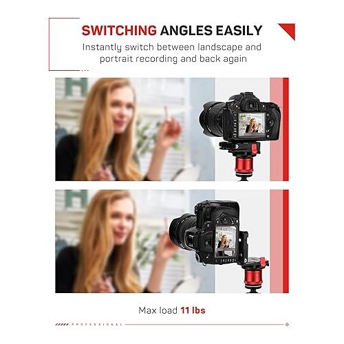  IFOOTAGE DSLR Camera Vertical Horizontal Switching Tripod Quick Release Plate, HV-01 Horizontal and Vertical Conversion Board, Tripod Head Accessories, Suitable for SLR Cameras, Digital Cameras