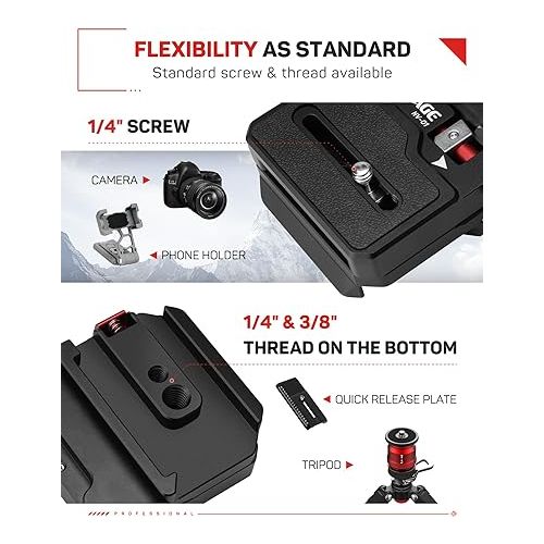  IFOOTAGE DSLR Camera Vertical Horizontal Switching Tripod Quick Release Plate, HV-01 Horizontal and Vertical Conversion Board, Tripod Head Accessories, Suitable for SLR Cameras, Digital Cameras