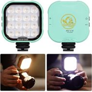 IFOOTAGE On Camera Video Light, Portable RGBW Smart Camera Light, Smart APP Control/18 Lighting Effects/Rechargeble/Magnetic Attraction, Photography Camera Light for Youtube/TikTok/Vlog, C4 Mint Green