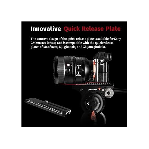  IFOOTAGE Komodo K5S Video Fluid Head,Cameras Tripod Fluid Head with Quick Release Plate, for Professional Photography, Content Creation, Vlogging and Video Production