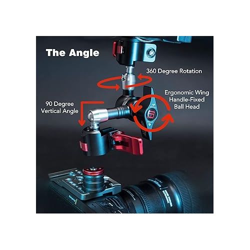  IFOOTAGE MA3-4 Spider Crab Magic Friction Arm Camera Mount,Articulating Arm,1/4''&3/8''Screw, for Video Monitor,Flash Light,Microphone,LED,Monitor,Payload 13.23lbs/6kg