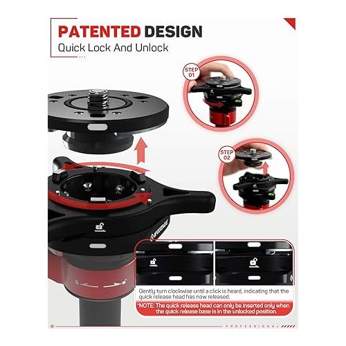  IFOOTAGE Seastar Q1S, Quick Release Plate, Upgrade Camera Quick Connect Tripod Mount Compatible with Canon, Nikon, Sony DSLR Camcorder Video Photography, Ball Head,Tripod, Monopod, Slider etc