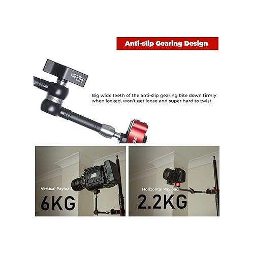  IFOOTAGE Magic Arm, Articulating Camera Arm with Anti-Rotation and Quick Release Design, Payload 6KG, 1/4