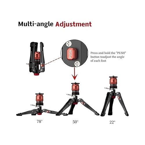  IFOOTAGE Cobra 3 Base-P,Portable Tabletop Mini Tripod Mount with Pedal Locking Control,Quick Release Platform,Max Load 17.6 lbs