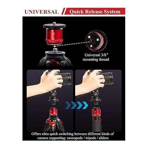 IFOOTAGE Cobra 3 Quick Release CB3-QRM01, Quick Release Tripod Monopod Camera Mount with 1/4