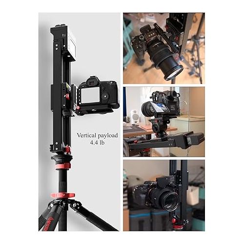  IFOOTAGE Shark Slider Nano Bundle, 16.6inch 2 Axis Motorized Camera Slider, APP/IPS Touch Screen Control, Mini Slider Dolly Rail Video Stabilizer, Payload 7.7lbs