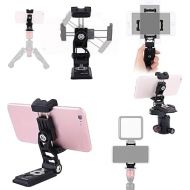 IFOOTAGE Phone Tripod Mount, Smartphone Tripod Adapter with 38mm/50mm Base Plate Adapter for Video Live Stream Vlog TikTok Selfie - Black