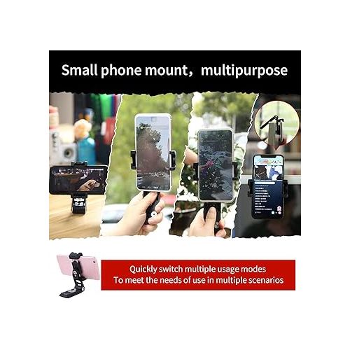  IFOOTAGE Phone Tripod Mount, Smartphone Tripod Adapter with 38mm/50mm Base Plate Adapter for Video Live Stream Vlog TikTok Selfie - Black