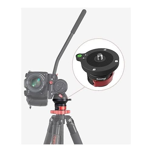  IFOOTAGE Tripod Leveling Base Aluminum Alloy Leveler Adjusting Plate Compatible with Canon,Nikon,and DSLR Cameras with 3/8