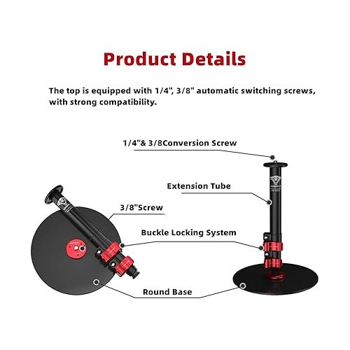  IFOOTAGE Cobra RB-A200,Round Base Monopod,Professional Camera Aluminium Monopod with Quick Adjustment Height Buckle,Compatibility DSLR Cameras Camcorders(56cm/22.04Inc)