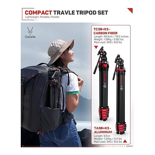  IFOOTAGE Carbon Fiber Tripod Kit, 54.9