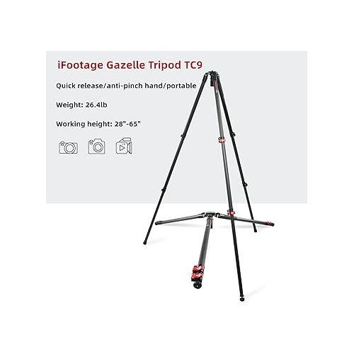  IFOOTAGE Gazelle TC9 Carbon Camera Tripod, 65