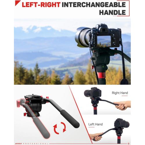  IFOOTAGE Video Tripod Head Fluid Drag Pan Head for DSLR Cameras, Camcorder, Monopod and Tripods