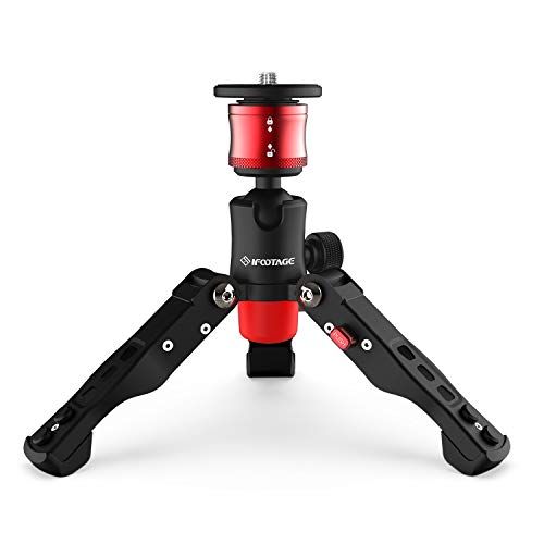  IFOOTAGE Table Top Tripod, Professional Mini Tripod with 3/8 and 1/4 inches Quick Release Plate, Desktop Tripod for DSLR Camera, Video Camcorder, Mobile Phone and Action Cameras. M