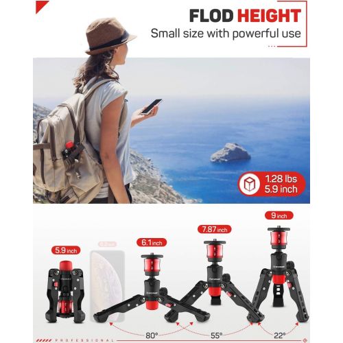  IFOOTAGE Table Top Tripod, Professional Mini Tripod with 3/8 and 1/4 inches Quick Release Plate, Desktop Tripod for DSLR Camera, Video Camcorder, Mobile Phone and Action Cameras. M