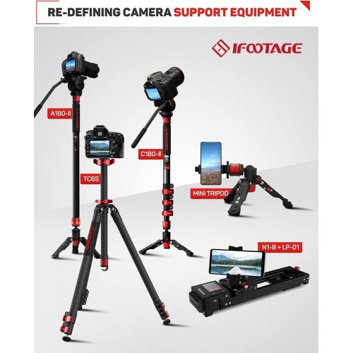  [아마존베스트]IFOOTAGE Tabletop Tripod, Portable Desktop Mini Tripod Stand with 3/8 and 1/4 inches Quick Release Plate, Max Load 17.6 lbs for DSLR Camera, Video Camcorder, Mobile Phone and Actio