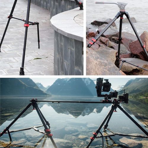  IFOOTAGE Video Tripod Max Load 88 lbs Professional Heavy Duty Aluminum Camera Tripod with Middle Spreader for DSLR Camcorder Video Shooting Photography
