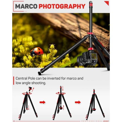 IFOOTAGE Carbon Fiber Tripod Max Load 88 lbs Professional Video Camera Tripod Leg for DSLR Camcorder Video Photography, 59 Max Height