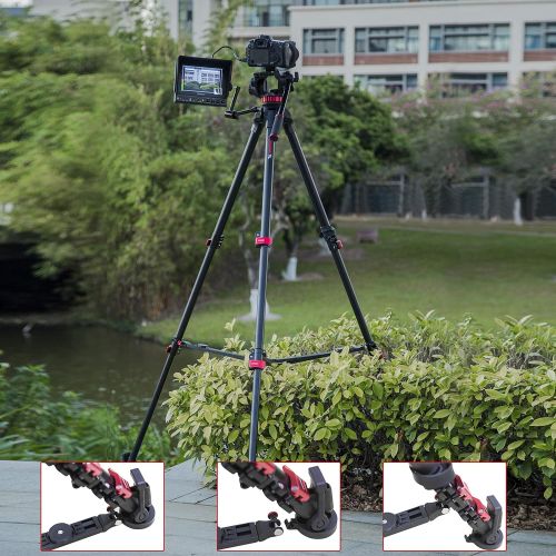  IFOOTAGE Carbon Fiber Tripod Max Load 88 lbs Professional Video Camera Tripod Leg for DSLR Camcorder Video Photography, 59 Max Height