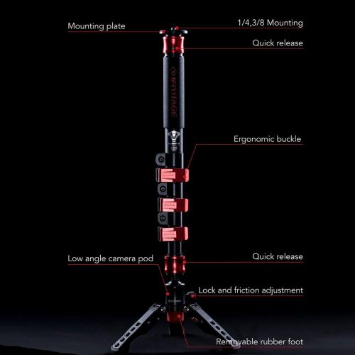  IFOOTAGE iFootage COBRA2 A120 8kg bear Lightweight Camera Monopod 120CM Alloy Aluminum Portable DSLR Video Monopod  Adjustable Camera Pod