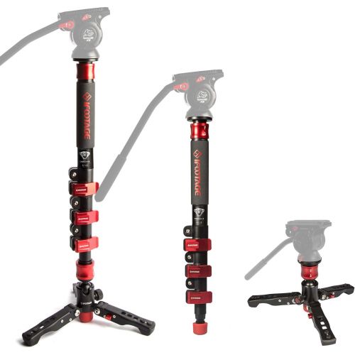  IFOOTAGE Camera Monopod Professional 47” Aluminum Telescopic Video Monopods with Tripod Stand