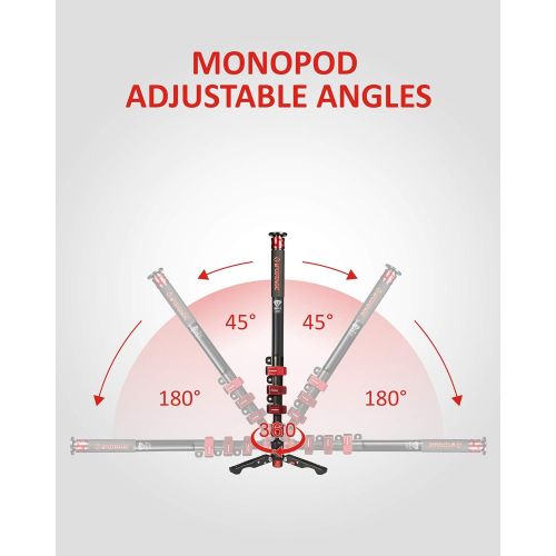  IFOOTAGE Camera Monopod Professional 47” Aluminum Telescopic Video Monopods with Tripod Stand