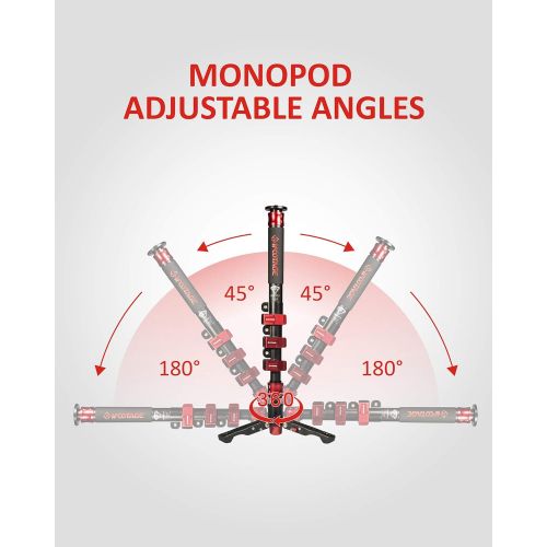 IFOOTAGE Camera Monopod Professional 47” Aluminum Telescopic Video Monopods with Tripod Stand