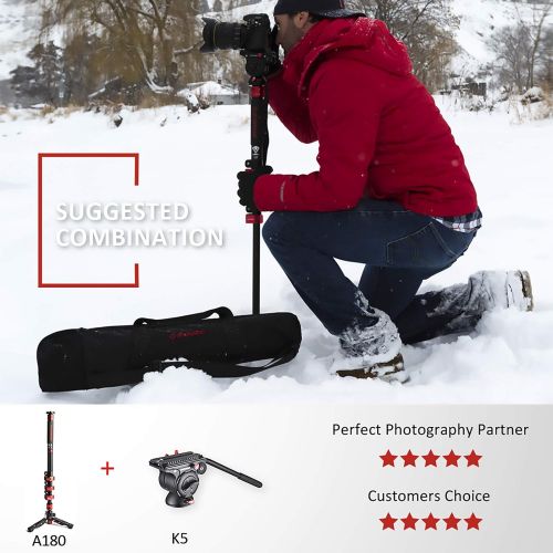  IFOOTAGE Camera Monopod Professional 47” Aluminum Telescopic Video Monopods with Tripod Stand