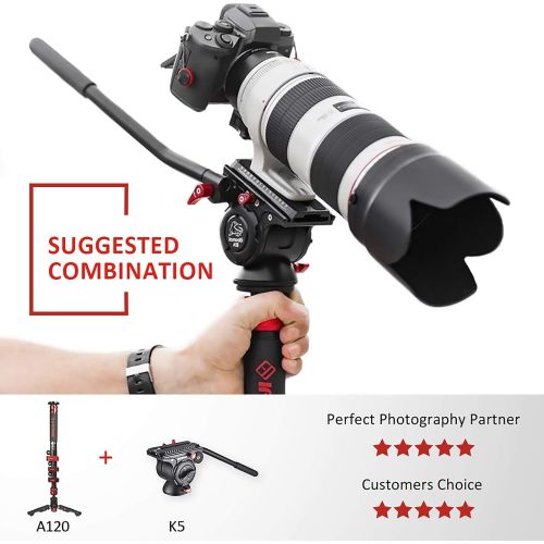  IFOOTAGE Camera Monopod Professional 47” Aluminum Telescopic Video Monopods with Tripod Stand