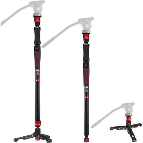  IFOOTAGE Camera Monopod Professional 59 Aluminum Telescoping Video Monopods with Tripod Stand Compatible for DSLR Cameras and Camcorders